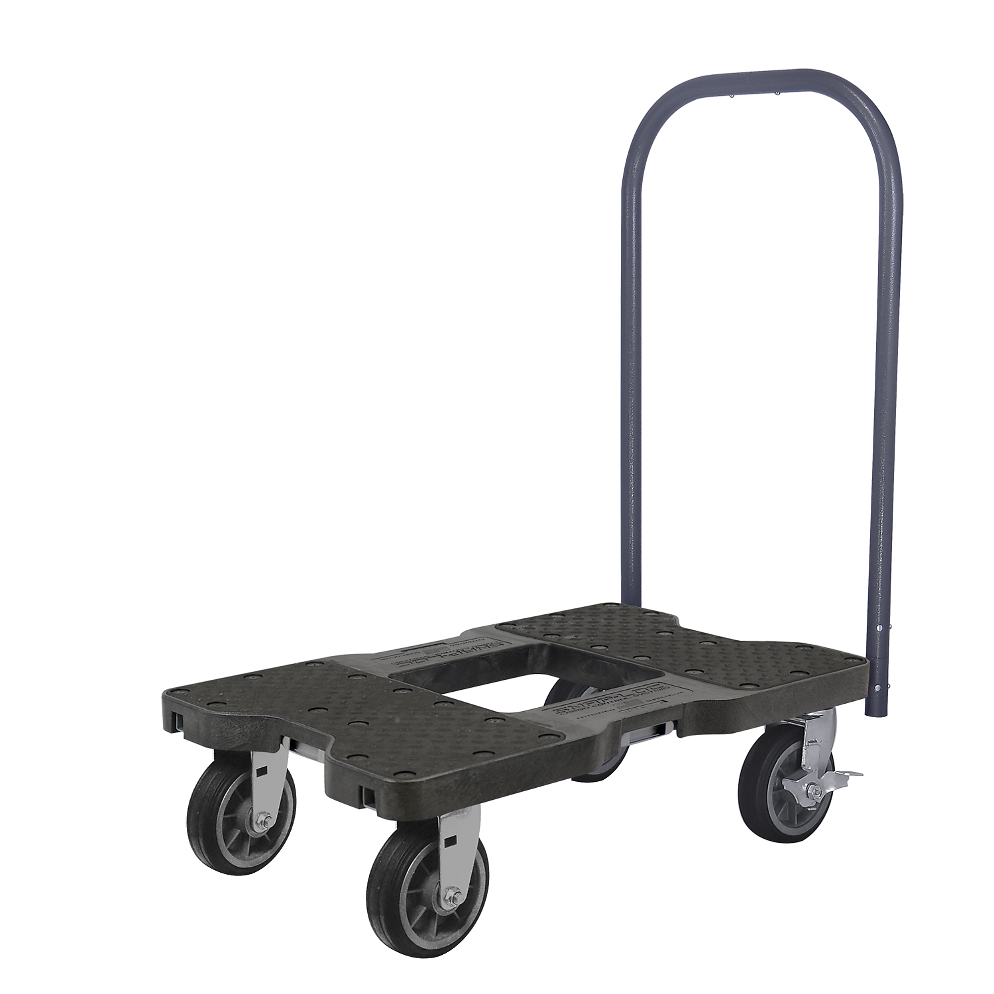 Snap-Loc All-Terrain E-Track Push Cart Dolly - 1500-Lb. Capacity, 6in. Rubber Caster Wheels, Black, Model# SL1500P6B